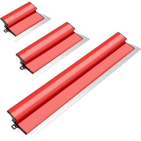Ensemble Spatules Enduit en Acier Inoxydable avec Poignée en Z 0,5 mm (80 cm) + 0,3 mm (40 cm / 25 cm) Nivellement Précis pour Murs & Plafonds – Outil Professionnel de Lissage pour Plâtre & Peinture (1/5)