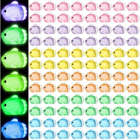 120 Pièces Mini Glow Fish Miniature Statue Mignonne Petite Résine Poisson Plat Figure pour Miniature Paysage Pots de Fleurs Micro (1/5)