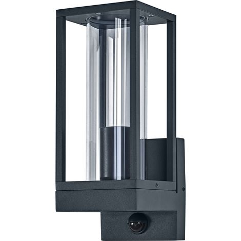 OSRAM Applique murale LED Endura Classic Frame, douille E27, capteur PIR, IP44, aluminium gris foncé, verre (1/5)