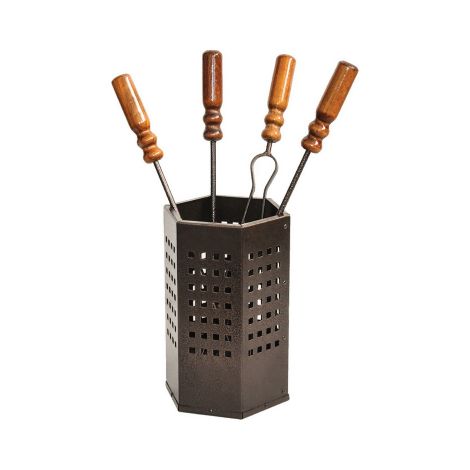 Set de cheminA e Box cm 18x50h en acier 4 outils outils poA le cheminA e