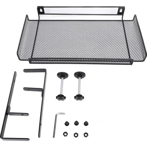 Groofoo – Étagère de rangement sous bureau – Plateau de gestion des câbles pour routeurs et multiprises – Acier au carbone – Conception compacte pour bureau à domicile (1/3)