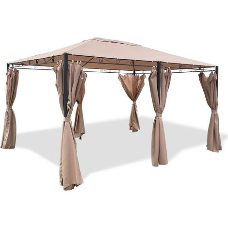 Gazebo da giardino rettangolare con tende 4x3 m (1/5)