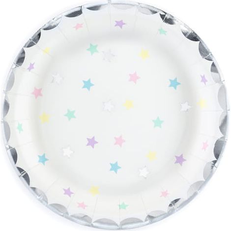 Piatti di carta a forma di stella unicorno, 18 cm / 6 pezzi (1/5)