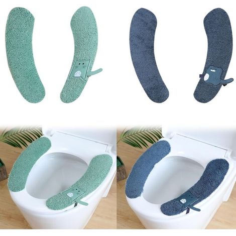 Bardusch Housse de siège de toilette, 2 Paires Couverture de Siège de Toilette, Coussin de siège de Toilette Lavables, pour siège de Toilette de Salle de Bain, pour Voyage en Famille Personnes âgées E (1/5)