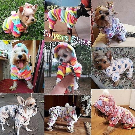 Weiche, warme Hundebekleidung für Hunde: Jumpsuits, Fleece-Hundemäntel, Jacken, Pyjamas, Chihuahua-Kleidung, Outfit, Haustierkleidung, Rose Dot (1/4)