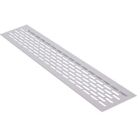 Silbernes Lüftungsgitter 80x480mm Stegblech Heizungsabdeckung versetzte Lochung