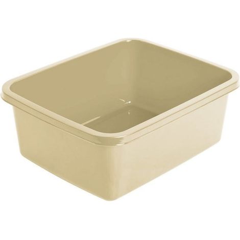 Lavabo rectangular Julie Classic para cocina y baño, plástico, 8 l, 33,7 x 26,8 cm, beige.