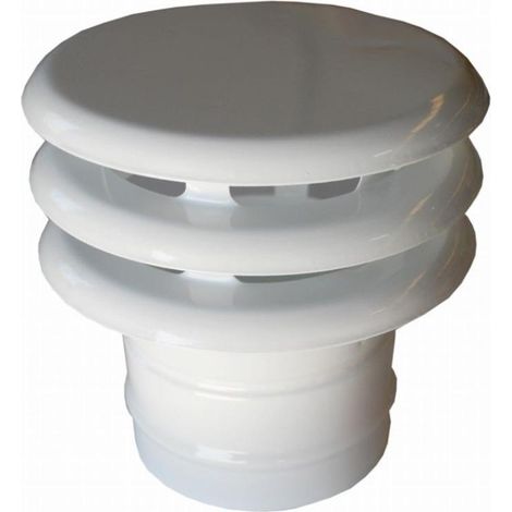 FPLUS sombrerillo acero 125 defe125 , DEFLECTOR 3 ALETAS DE ALUMINIO BLANCO 125 DIAM.