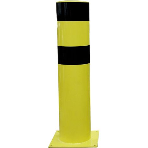PROVOST - Poteau de sécurité en acier - Hauteur 120 cm - Diamètre 27,3 cm - Base carrée 40x40 cm