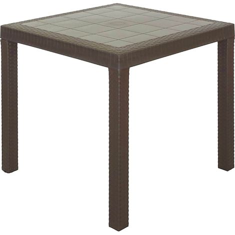 Tavolo Quadrato Effetto Rattan da Esterno Colori Partenope - arredo esterno: Marrone moka