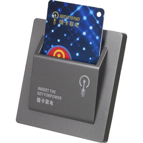 Interrupteur hotel 40A haute puissance aluminium ABS coupe-circuit economie energie chambre appartement 60mm 85-250V or noir blanc gris 8.6x9x4.2cm 1 interrupteur 1 carte 2 vis (1/5)