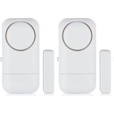 Deux sonnettes sans fil, 120 dB, avec capteurs d'alarme antivol à contact magnétique, adaptées aux maisons et appartements.