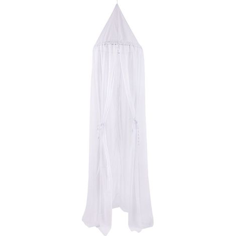 BRAVIX Baldaquin de lit en Matériel en mousseline de soie pour enfant/bébé, moustiquaire de lit pour chambre enfant, pour jeu/lecture, moustiquaire bébé pour fille en blanc, hauteur 240 cm