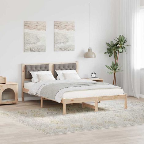 Estructura de cama Taupé 150 x 200 cm Madera de pino macizo