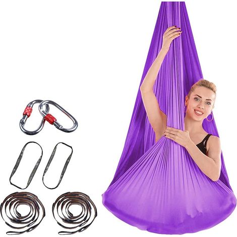 Hamac de yoga aérien violet foncé (1/5)