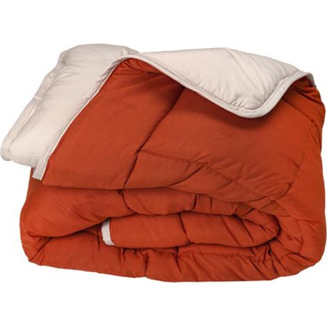 Couette légère réversible bicolore en microfibre 200 gr/m² Orange 140x200 cm