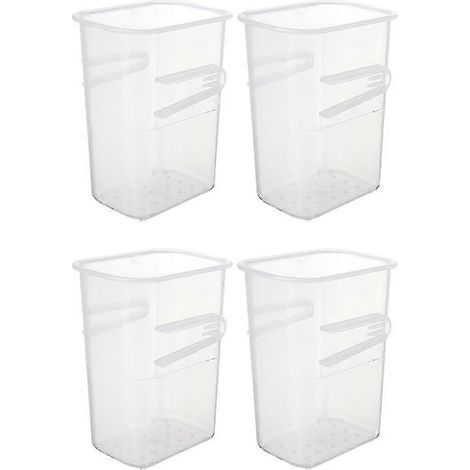 Boîte de rangement pour réfrigérateur, tri des aliments, plastique, multi-usage, lot de 4, transparente (1/5)