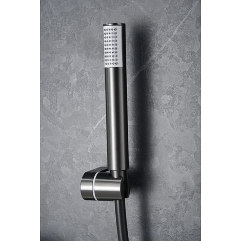 Set doccia termostatico  Modello GENOVA  Colore nero  Finitura in metallo nero canna da  [ IMEX® ] (1/3)