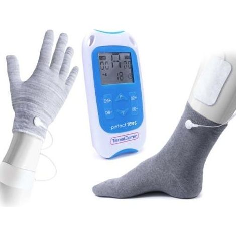 Tenscare K-PERFECT Perfect TENS Dispositivo Antidolorifico TENS 2 Canali 8 Programmi Preimpostati 60 Livelli di Intensita' colore Blu (1/2)
