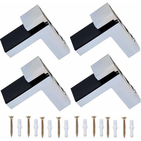 4 Stück Wandhalterungen für Glas-/Holzregale mit einer Dicke von 5 bis 30 mm (1/4)