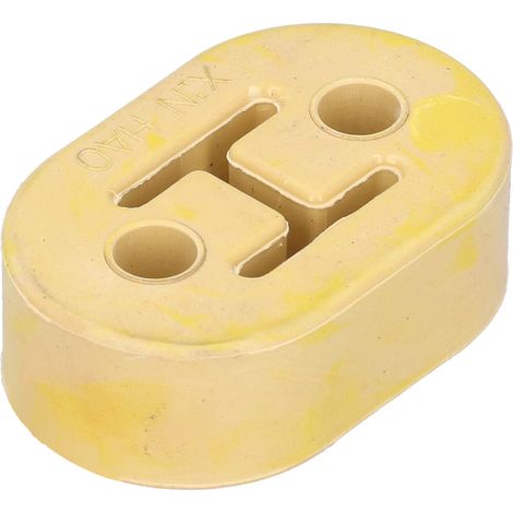 Support à deux trous pour pot de détente, antivibratoire universel, pour montage de tuyaux d'échappement automobile en polyuréthane jaune