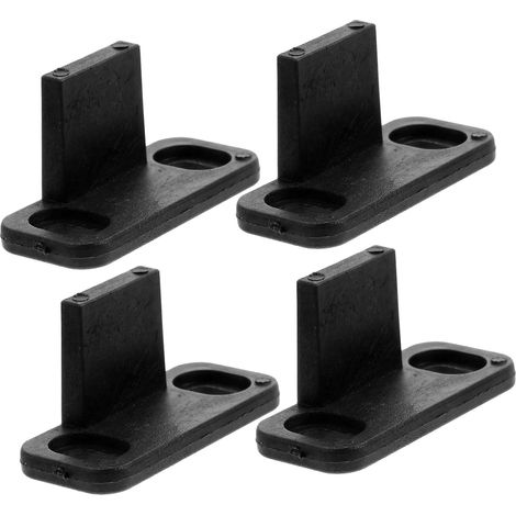 4 pièces guide de sol pour porte de grange coulissante, PP, noir (1/5)