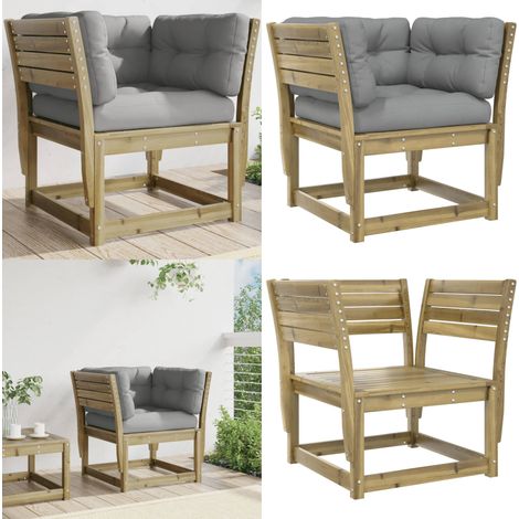 Gartensofa mit Armlehnen und Kissen Kiefernholz Imprägniert - Gartenmöbel - Holzsessel - Esszimmergarnitur - Terrassenmöbeln - Lounge Möbel - Home & Living (1/5)