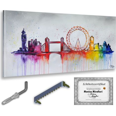 Monica Mirafiori I 100% artesanal I Gemälde London I 140x70cm  Gemälde Handgemalt  Acrílico gel  Sehr Großes Acrylbild I Moderne Kunst I Kunstbilder (1/5)