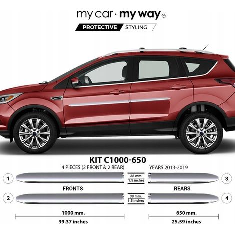 Ford Kuga II - Molduras protectoras cromadas para las puertas (1/3)