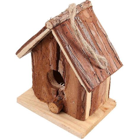 Nichoir rustique d'extérieur, design unique, compatible avec une utilisation extérieure, décoration, 12,5 x 8 x 15 cm, 1 pièce (1/5)