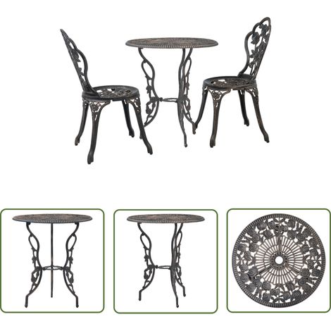 Salon de bistro 3 pcs Aluminium coulé (1/5)
