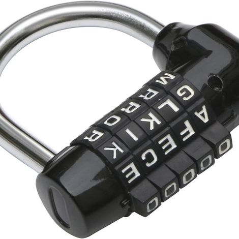 Cadenas à combinaison TRIXES à 5 lettres noir - (1/5)