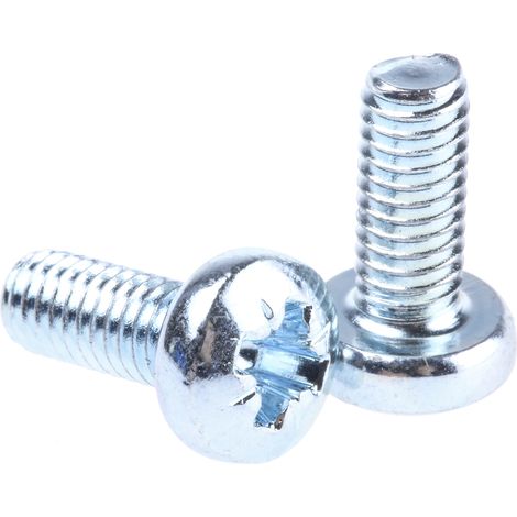 Vis à métaux RS PRO M4 à tête Cylindrique Pozidriv en Acier, 10mm ( Prix pour Sachet de 1000 )