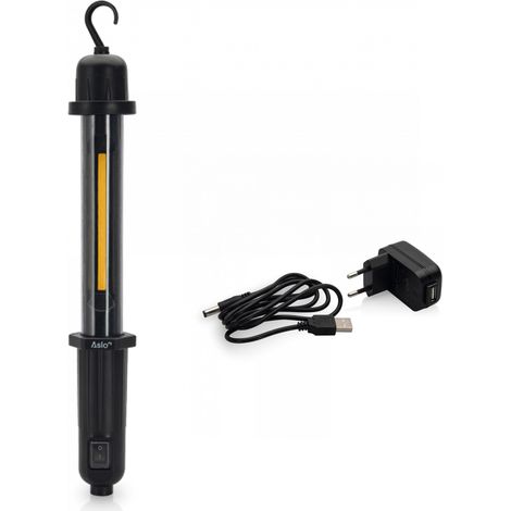 Lampe Led Baladeuse 3W sans fil Batterie lithium Chargeur + Port USB Autonomie 4h ASLO (1/3)