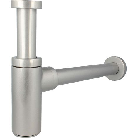 tecuro DESIGN Flaschensiphon Rohrgeruchsverschluss, Silber edelmatt (1/5)