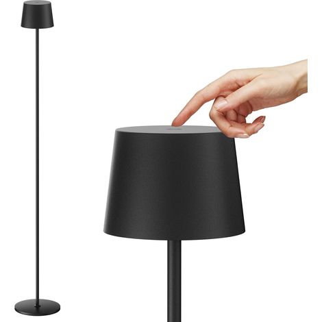 Floor Lamp, Reading Lamp, for Auxiliary Lighting, 3000K Warm White, Infinite Dimmable, Touch Control Floor Lamp, for Living Room, Bedroom, Office, Height 130 cm (Black) (1/5)