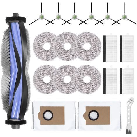 Kit d'accessoires pour Lefant M3/M3 Max/M3 Gen2 robot aspirateur, pièces de rechange, 1 brosse principale, 6 brosses latérales, 4 filtres Hepa, 2 sacs de base, 6 lingettes, 1 brosse de nettoyage (1/5)