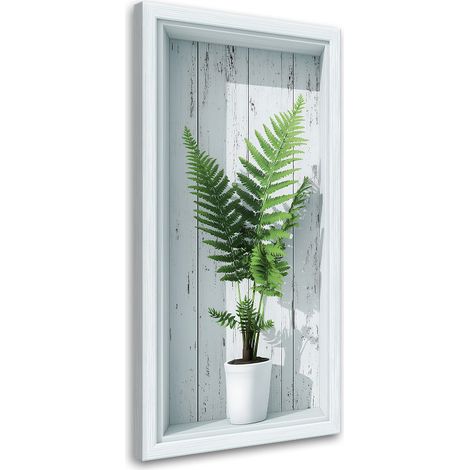 Tableau déco Feuilles de fougère dans un renfoncement 3D 40x80 (1/4)