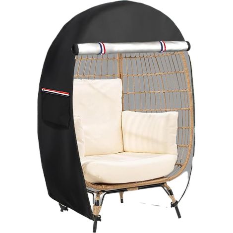 Housse De Chaise Suspendue, Housse De Protection Pour Fauteuil Oeuf Sur Pied, 420D Oxford Tissu Avec Fermeture À Glissière Double, Bache De Protection Imperméable Pour Patio Meubles Jardin Exterieur (1/5)
