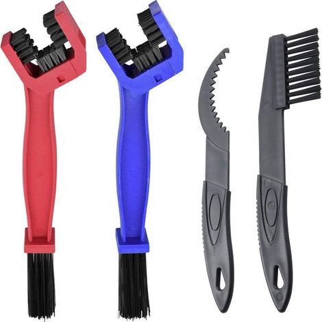 Set di 4 attrezzi per la pulizia della catena della bicicletta, set di spazzole per la manutenzione e la pulizia del pignone, adatto a vari pignoni.