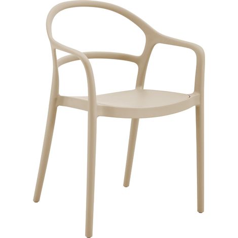 Sedia Rebecca Mobili Grewia 81x57x51,5 Polipropilene Grigio Tortora Moderno (1/5)