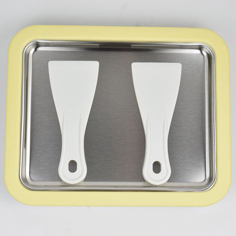 Eismaschine mit 2 Spachteln, Instant-Rolleismaschine, Eismaschine für Heimwerker-Familie, Gelato-Roll-Tablett zur Herstellung von Eis, Joghurt, Frucht-Smoothie, Milchshake, Sorbet