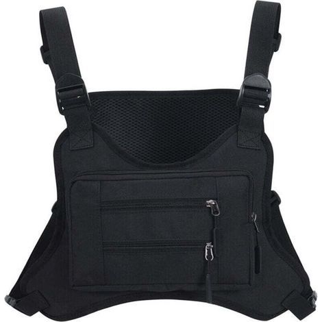 (Schwarze) Werkzeugtasche mit reflektierenden Brusttaschen (1/4)