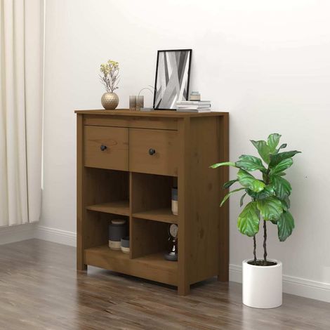 vidaXL Buffet Marron miel 70x35x80 cm Bois massif de pin (1/5)