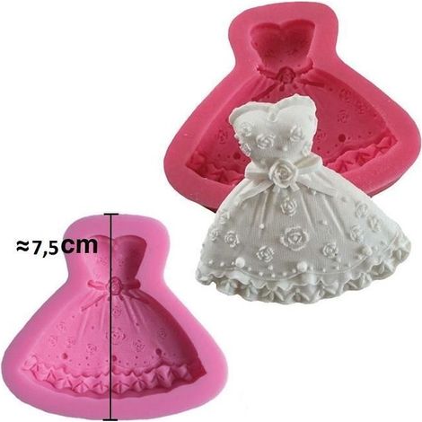 moule silicone robe pâtisserie gateau anniversaire pate a sucre chocolat savon neuf envoi rapide de france vendu a l\'unité
