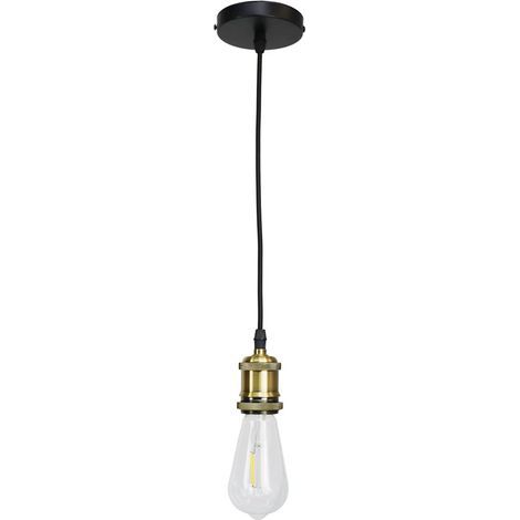 E27 Lustre Suspension Vintage Retro Culot de Lampe Edison Antique 110-250V Adaptateur de ille Cuivre (Bronze doré) (1/4)