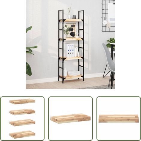 Bois d'acacia -  Étagères flottantes 4 pcs 60x20x4 cm acacia massif non traité (1/5)