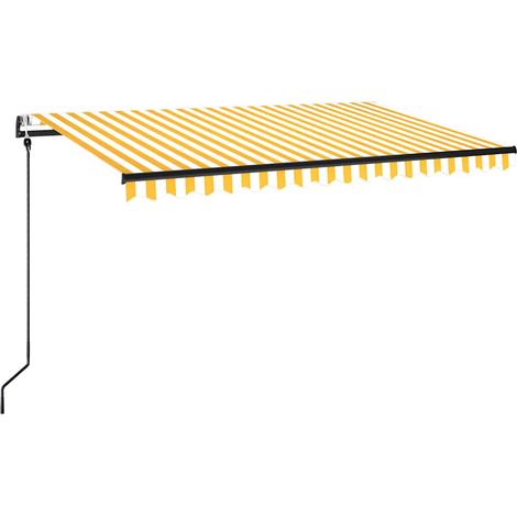 Maison Exclusive - Tenda da Sole Retrattile Automatica 450x350 cm Gialla e Bianca (1/5)