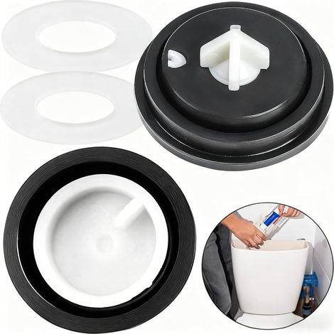 Joints Diaphragme pour Chasse d'Eau WC, Valve à Admission Latérale, Lot de 2, Noir (1/5)