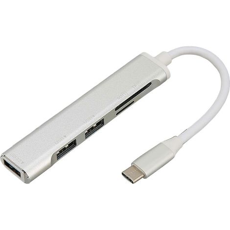 Hub USB-C 5-en-1 Multiport avec 3xUSB, Lecteur de Carte Mémoire, Station d'accueil C vers Adaptateur pour Windows, Ordinateur Portable (1/5)
